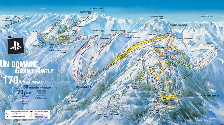 Plan des pistes de Praloup